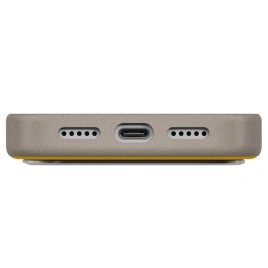 Чехол Uniq Lyden DS Dual-Tone Premium Leatherette Case with MagClick для iPhone 17 Pro Max Canary Yellow/Flint Gray