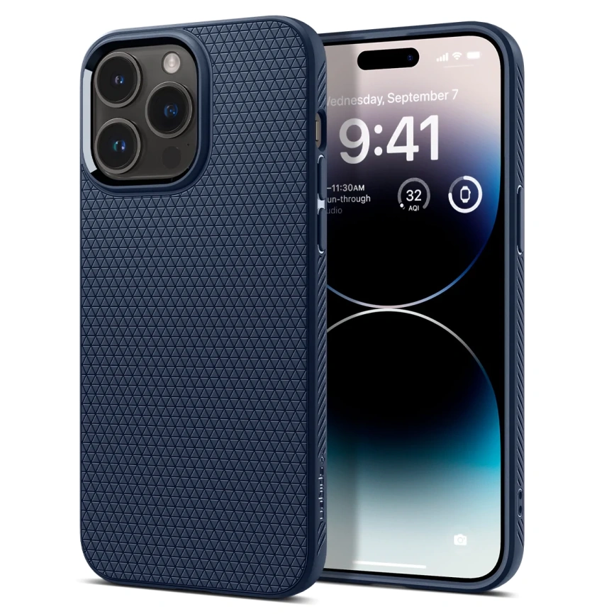 Чехол Spigen Liquid Air для iPhone 14 Pro Max (ACS04814) Navy Blue фото 2
