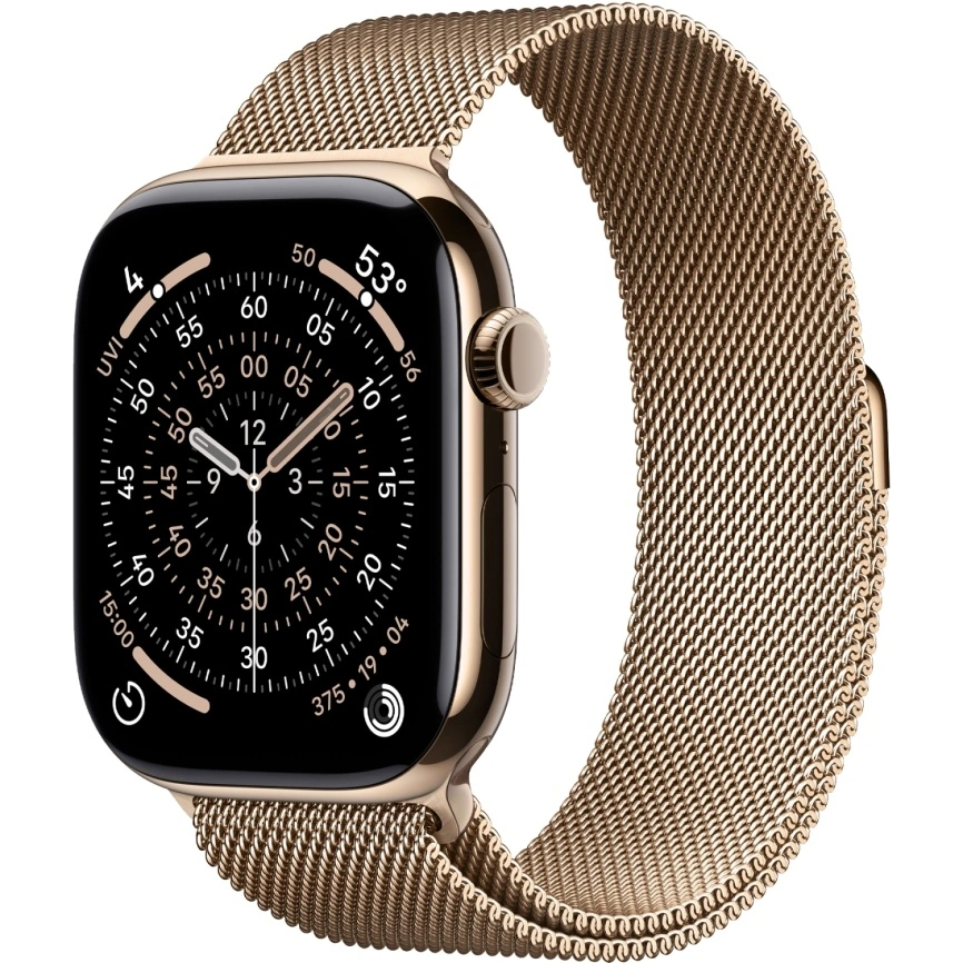 Смарт-часы Apple Watch Series 11 46mm Gold Titanium Case with Gold Milanese Loop M/L фото 1