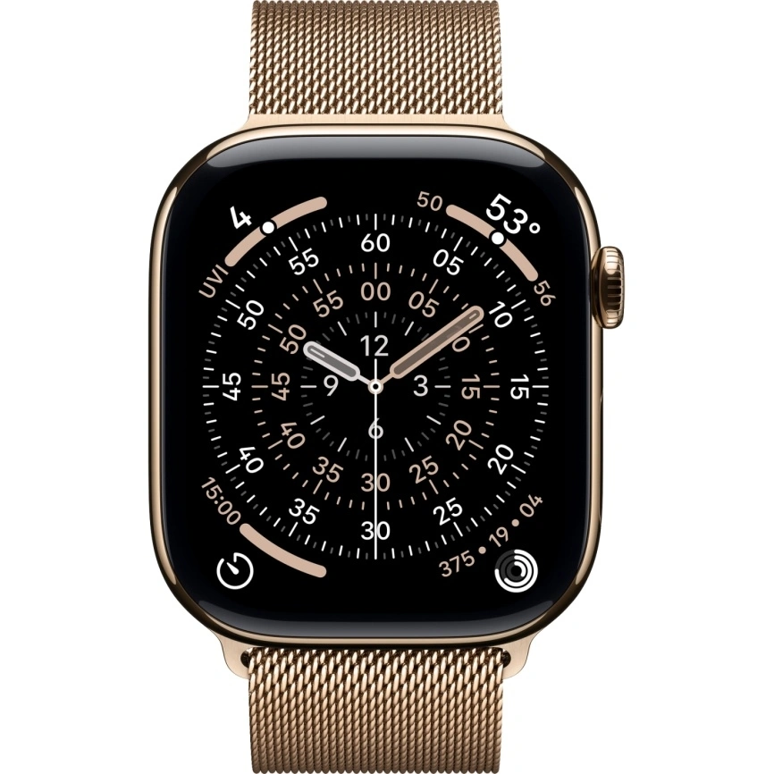 Смарт-часы Apple Watch Series 11 46mm Gold Titanium Case with Gold Milanese Loop M/L фото 2
